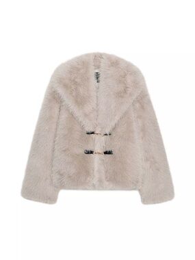 Short Faux Fur Toggle Coat